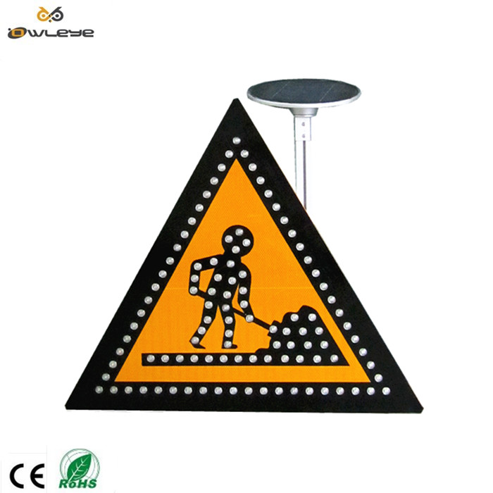 Triangle solar traffic sign