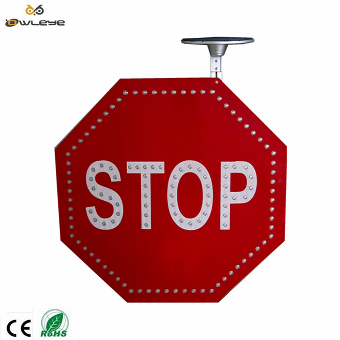 Octagonal solar traffic sign