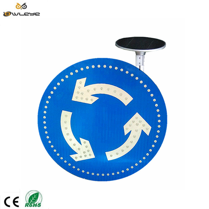 Circular solar traffic sign