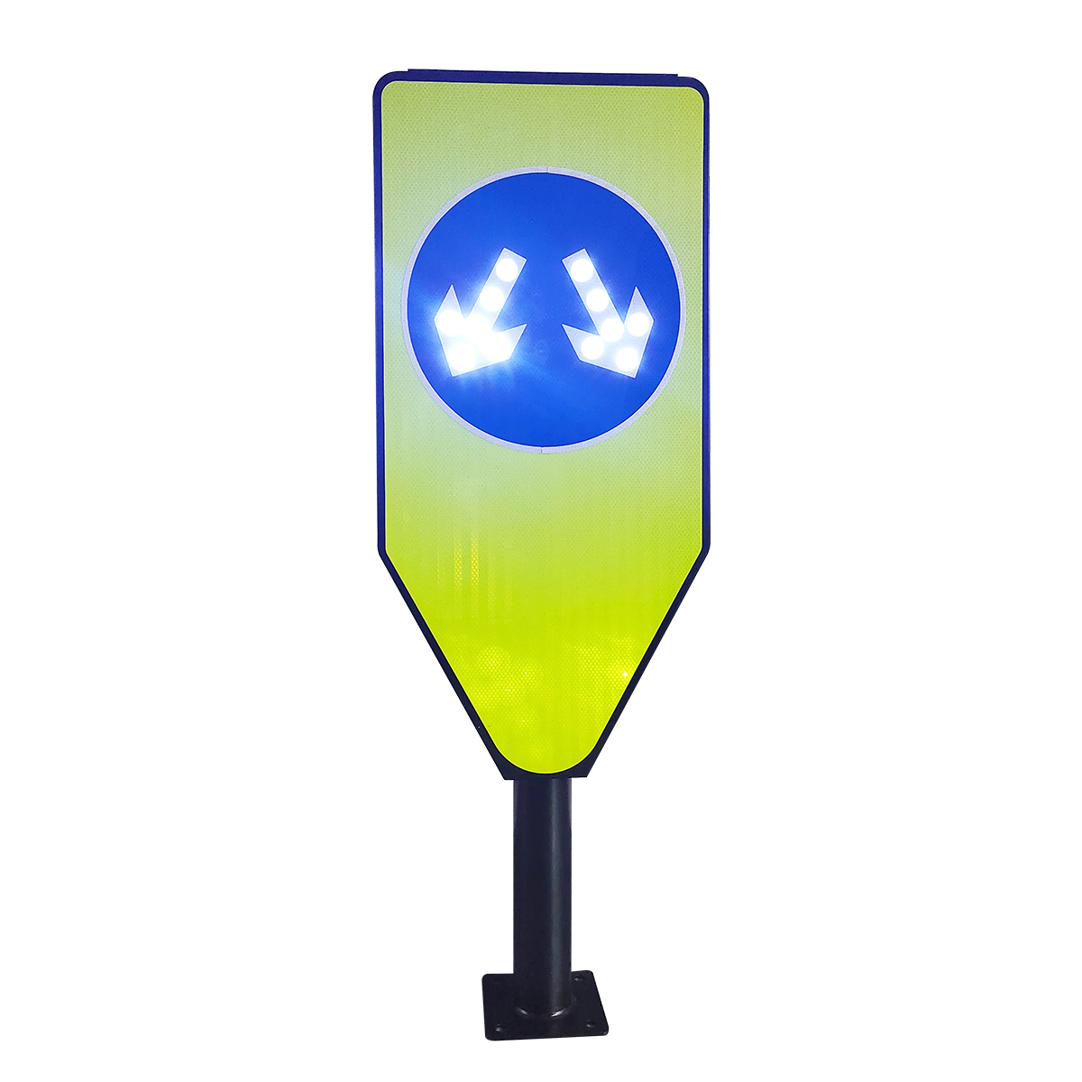 Solar LED Dividing Intersection Sign  